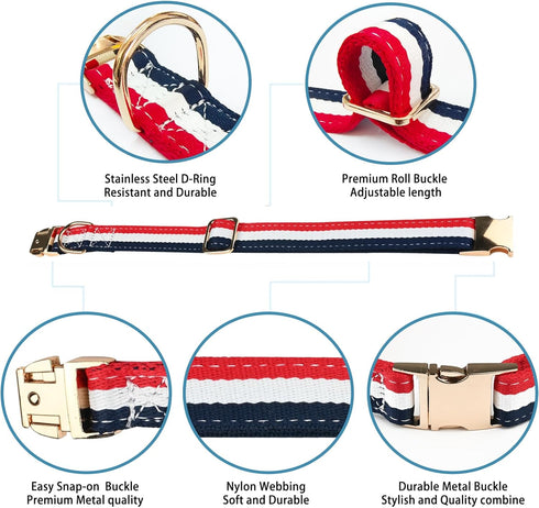 Luxury Dog Collar, Cute Dog Collars, Durable Pet Collars with Metal Buckle Safety for Puppy Small Dogs...