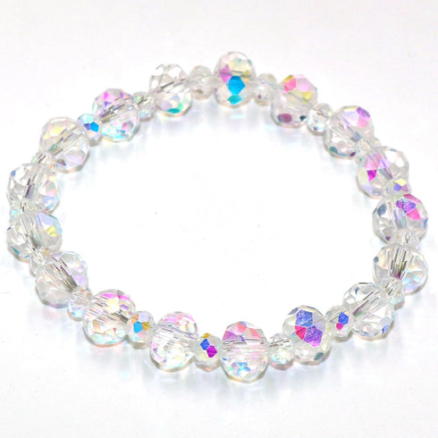 Guoxin 100Pcs Faceted Briolette Crystal Glass Beads AB Color Loose Spacers Beads for Bracelets Necklaces Crafts DIY Jewelry Making Supplies (Briol...