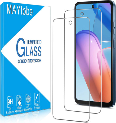 MAYtobe [2-Pack Specially Designed for Motorola Moto G Play (2024) Screen Protector Tempered Glass, No Bubbles, Anti Scratch, Easy to Install...