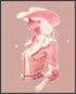 Posterizer 1 pcs-pastel pink cowgirl-Western Art-Abstract & Modern Art-Gift for Men Women Entrepreneur Teens-Living Room Bedroom Decor- UNFRAMED W...