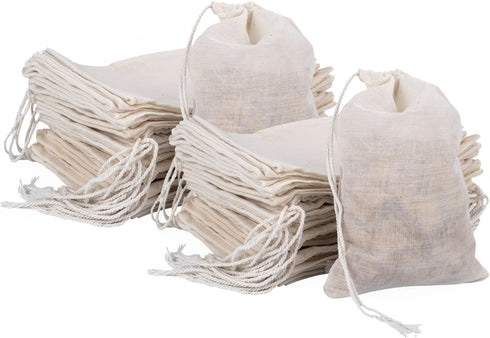 Pangda 100 Pieces Muslin Cotton Drawstring Bags 4 x 6 Inches Muslin Canvas Linen Sachet Bag jewelry Gift Pouch for Party DIY Craft Home Supplies...