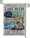 AVOIN Lake Rules Slogan Wood Garden Flag Vertical Double Sided, Jump Off The Dock Relax Boat Canoe Yard Outdoor Decoration 12.5 x 18 Inch...
