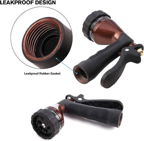 GREEN MOUNT Water Hose Nozzle Spray Nozzle, Metal Garden Hose Nozzle with Adjustable Spray Patterns, Perfect for Watering Plants, Washing Cars...