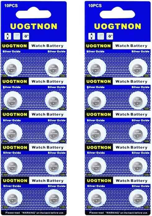 393 SR754W(SR754SW) 1.55V Silver Oxide Watch Battery (20 Pack)...