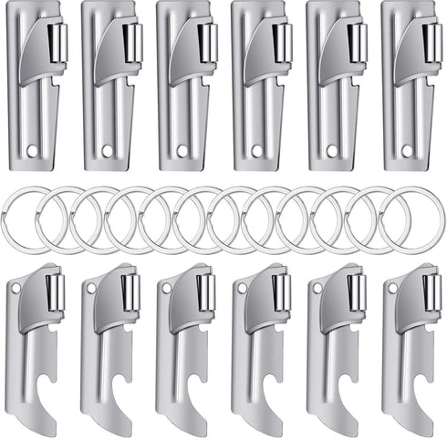 Honeydak Military P38 Can Openers with Key Ring 2 Styles Camping Can Openers Stainless Steel Portable Survival Army Backpack for Travel(12 Pieces)...