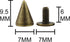 100 Sets 9.5MM Bronze Spikes and Studs Metal Bullet Cone Spikes Screw Back Leather Craft Rapid Rivet Screws Punk Studs and Spikes for Clothing Sho...