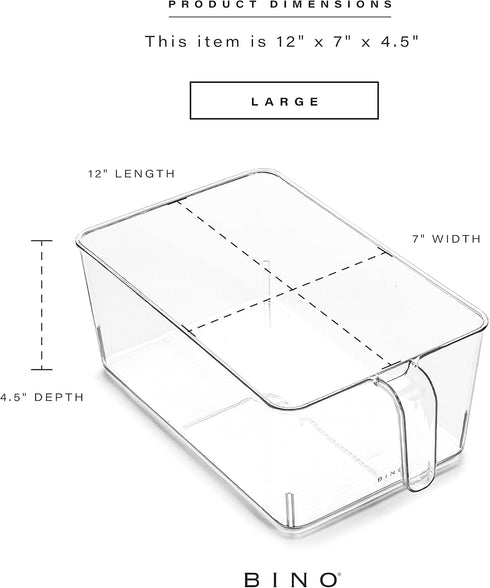 BINO | Clear Storage Organizer | THE HOLDER COLLECTION | Clear Containers for Organizing with Built-in Handles | Pantry Organization and Storage |...