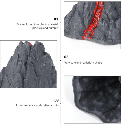 DECHOUS 10pcs Fake Volcano Decor, Volcano Documentary Science Kit Volcano Landscape Model for Scientific Education...
