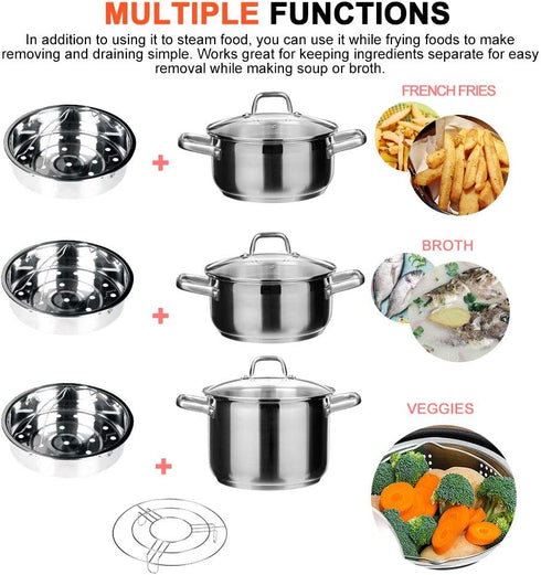 Secura Stainless Steel 6-quart Electric Pressure Cooker Steam Rack Steamer Basket Insert Set...