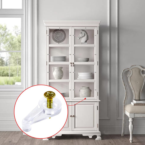 OIIKI 100Pack Glass Retainer Clips Kit, Transparent Glass Cabinet Clips with Screws, Door Panel Clips Repairing Replacements Window Dressing Hardw...