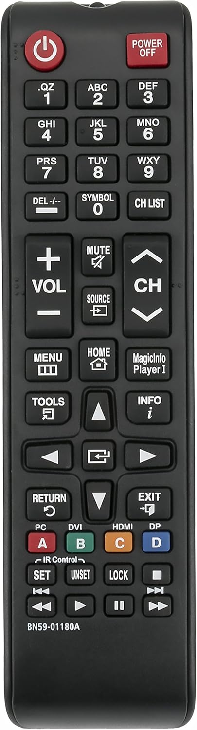 New BN59-01180A Replace Remote fit for Samsung LFD TV TM1240A DH40D DH48D DH55D DM32D DM40D DM48D EM65E EM75E DC32E DC40E DC48E DC55E DC32E-M DC40...