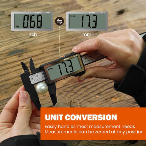Caliper Measuring Tool 6 Inch,Vernier Caliper Digital Micrometer with Large LCD Screen, Auto-Off,Easy Switch from Inch Metric,Electronic Ruler Pla...