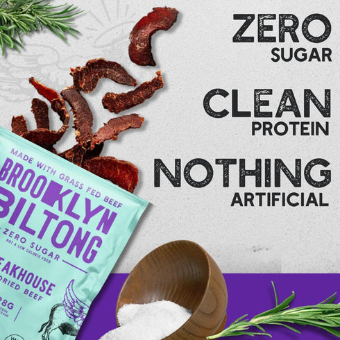 Brooklyn Biltong Air Dried Grass Fed Beef Snack, South African Beef Jerky (8 oz, Pack of 1) - Whole30 Approved, Paleo, Keto, Gluten Free, Sugar Fr...