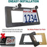 Aootf Carbon Fiber License Plate Frames- Heavy Duty Black Aluminum Car Tag Cover Printed Carbon Patterns, 2 Pack Front & Rear Holders Mount Hardwa...