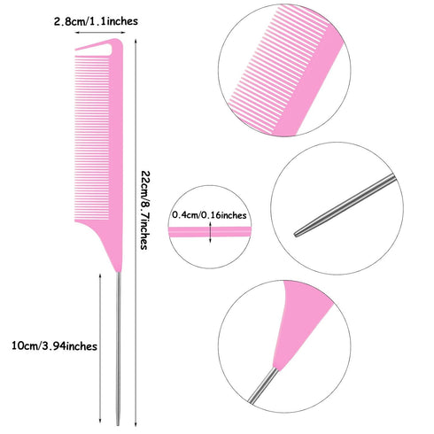 WILLBOND Magnetic Wrist Sewing Pincushion Wrist Magnetic Pin Holder Wristband Pin Cushion Holder with 3 Pcs Stainless Steel Pintail Comb Rat Tail ...