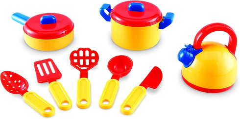 Learning Resources Pretend & Play Cooking Set - 10 Pieces, Ages 3+ Pretend Play Food for Toddlers, Preschool Learning Toys, Kitchen Play Toys for ...