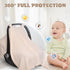 Baby Car Seat Cover Muslin Infant Carseat Canopy, Peekaboo Opening Car Seat Covers, Unisex Large Universal Fit Lightweight Breathable Newborn Brea...