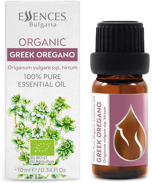Essences Bulgaria Organic Greek Oregano Essential Oil 1/3 Fl Oz | 10ml | Origanum vulgare ssp. hirtum | 100% Pure and Natural | Undiluted | Therap...