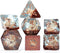 Gate Keeper Games and Dice: Inclusion Dice: Puppy Dice - 7pc RPG Set, Tan Puppy in Clear Resin w/ Brown Glitter, 7 Resin Dice for Role Playing Gam...
