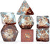 Gate Keeper Games and Dice: Inclusion Dice: Puppy Dice - 7pc RPG Set, Tan Puppy in Clear Resin w/ Brown Glitter, 7 Resin Dice for Role Playing Gam...