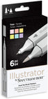 Illustrator by Spectrum Noir Tip Artist Alcohol Marker 6 Piece Tints...