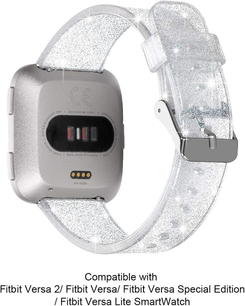Maxjoy Compatible with Fitbit Versa 2 Bands, Versa Silicone Band Women Waterproof Sweat Resistant Replacement Strap with Metal Buckle Compatible w...
