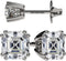 NANA Jewels Asscher Cut 14K Solid Gold Posts & Sterling Silver Simulated Diamond Stud Earrings 0.75 to 4.00ctw CZ...