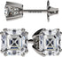 NANA Jewels Asscher Cut 14K Solid Gold Posts & Sterling Silver Simulated Diamond Stud Earrings 0.75 to 4.00ctw CZ...