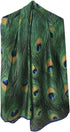 X&F Women's Fashion Peacock Feather Prints Long Scarf Summer Wrap Shawls...