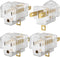 2 Prong to 3 Prong Adapter, 4 Pack Turn Any 2 Prong Outlet into A 3 Prong Outlet with Outlet Adapter Converter, Clear, ETL Listed...