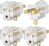 2 Prong to 3 Prong Adapter, 4 Pack Turn Any 2 Prong Outlet into A 3 Prong Outlet with Outlet Adapter Converter, Clear, ETL Listed...