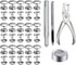 200 Pieces Stainless Steel Snap Fastener Kit, BetterJonny 15mm Heavy Duty Snap Button Press Stud Cap with Pliers and 3 Setting Tools for Marine Bo...