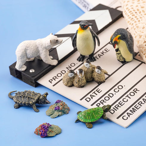 Sea Animal Toys Playset 8Pcs Arctic Animal Figurines Polar Bear Penguin Turtle Figures Model Cake Toppers Early Learning Gifts for Kids...