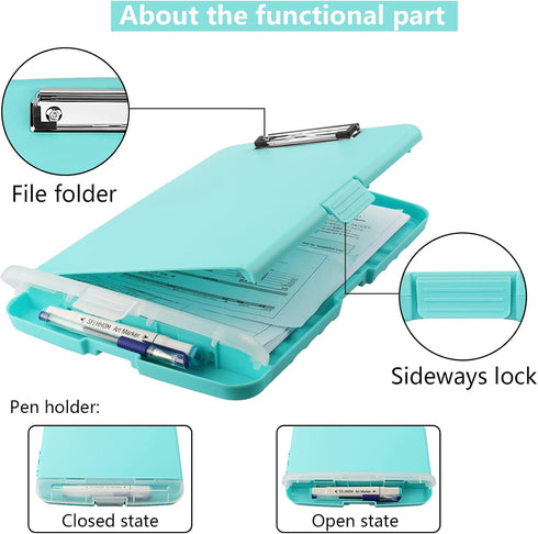 Clipboards a4 Clip File A4 Binder Storage Nursing Clipboard Plastic Side Opening Box Waterproof PVC Flip Material Document Drawing Pad Clip Organi...