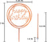 24 Count Tall Thin Metallic Rose Gold Slow Burning Birthday Candles in Holders with Matching Elegant Classy Cake Topper for Special Custom Birthda...