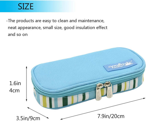 Goldwheat Insulin Cooler Travel Case Diabetic Medication Organizer Medical Cooler Bag with 2 Ice Pack Waterproof and Insulation Liner, Light Blue...