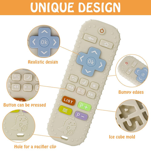 Teething Toys(2 Pack), Tinabless Baby Teether Toy Chew Toy for Babies 3-24 Months TV Remote Control Shape Teething Relief Baby Toys for Infants...