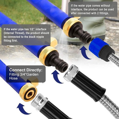 FTWONLIVE Upgraded Jet Nozzle for Garden Hose Power Washer Wand Hydro Jet High Pressure Washer Tools with 2 Different Nozzles and Hose Quick Conne...