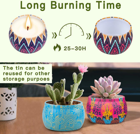 Scented Candles Gifts Set for Women, Aromatherapy Candles for Home Scented, Upgraded Large Tin of Soy Candle Lavender Candle Birthday Gifts for Wo...