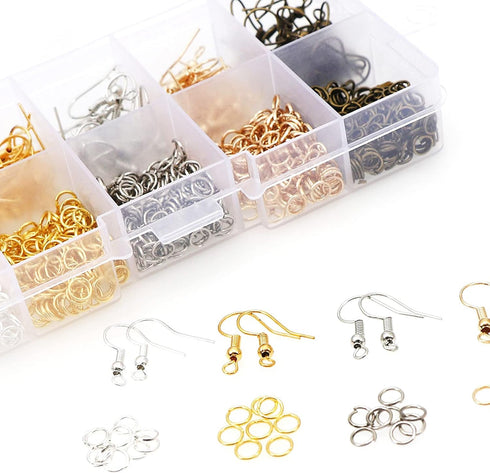 Allazone Earring Making Kit, 1479 PCS Earring Making Supplies Kit with Pliers, Earring Hooks, Earring Findings, Earring Posts, Earring Backs, Jump...