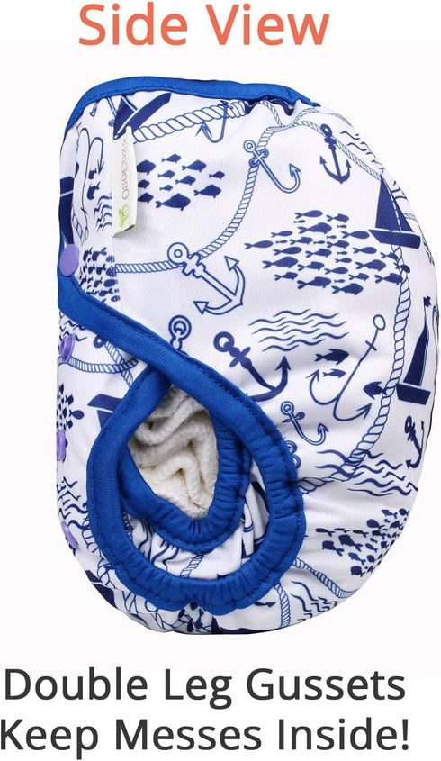 OsoCozy One Size Cloth Diaper Covers - Adjustable Snap Fit & Double Leg Gussets for Baby Boys & Girls from 8-35 Pounds. Use with Prefold, Flat or ...