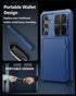 for Samsung Galaxy S24 Wallet Case, Built-in Card Holder (Store 4-5 Cards) & Slide Camera Cover & Kickstand, Military Grade Protection, Rugged Sil...