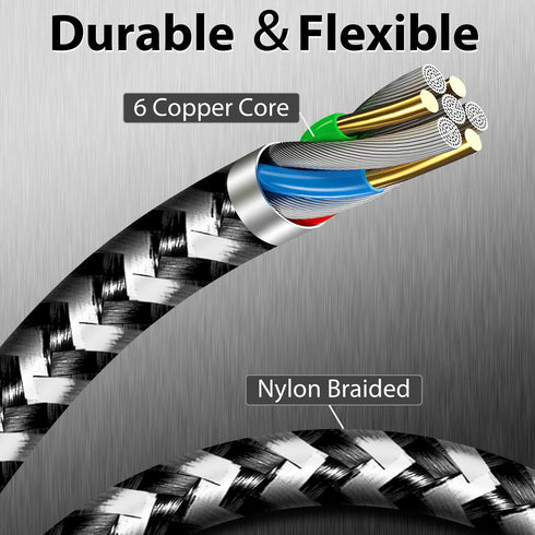 cugunu USB Lightning Cable 3 Pack 6FT iPhone Charger Apple MFi Certified Nylon Braided Fast Charging Cord Compatible with iPhone 14/13/12/11/X/Max...