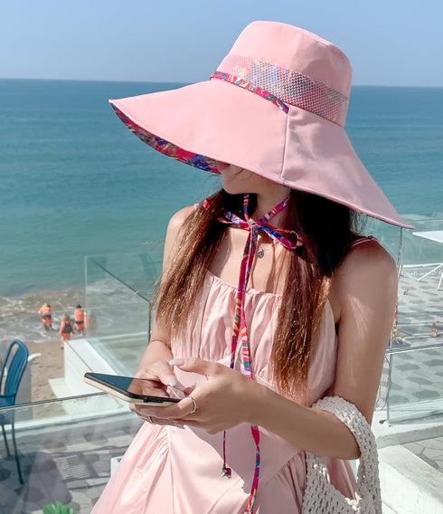 HUAMULAN Women Summer Sun Hat Wide Brim Wired Edge Floral Beach Bucket Hats Reversible Foldable Travel UV Protection Lady Hat...