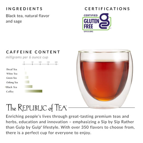 The Republic of Tea - Blackberry Sage Black Tea | 50 Tea Bags, Gourmet Black Tea...