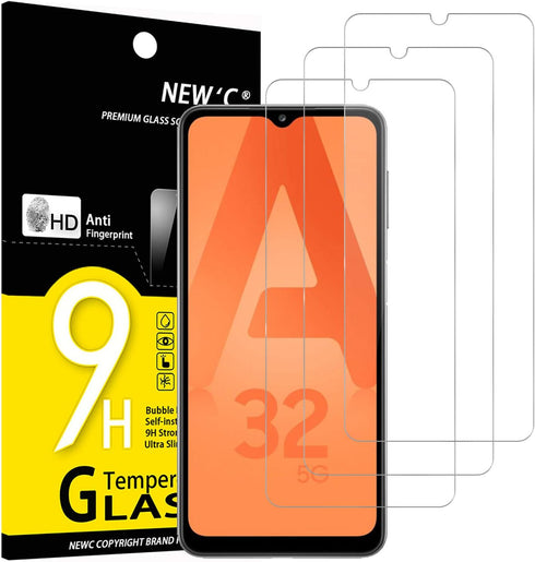 NEW'C [3 Pack Designed for Samsung Galaxy A32 5G Screen Protector Tempered Glass, Case Friendly Anti Scratch Bubble Free Ultra Resistant......