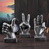 Nice purchase Hand Finger Gesture Desk Statues Fingers Sculpture Creative Home Living Room Cabinet Shelf Decoration (Victory Gesture in Silver)...