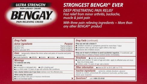 Bengay Ultra Stength Pain Relieving Cream, Non-Greasy-Ultra Strength, 2 pk...