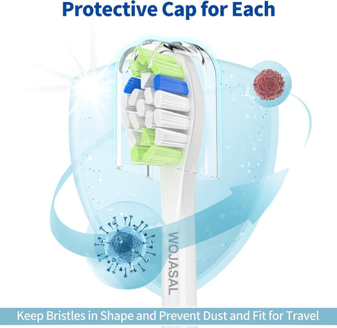 Replacement Toothbrush Brush Heads Compatible with Philips Sonicare Electric Toothbrushes, for Snap-On System, Pack of 10, White...