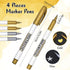 YASUOA Silver Gold Metallic Marker Pens, Shiny Glittering Gold Silver Ink Permanent Markers Pen Writing Pen Permanent Art Marker Pens for Card Mak...